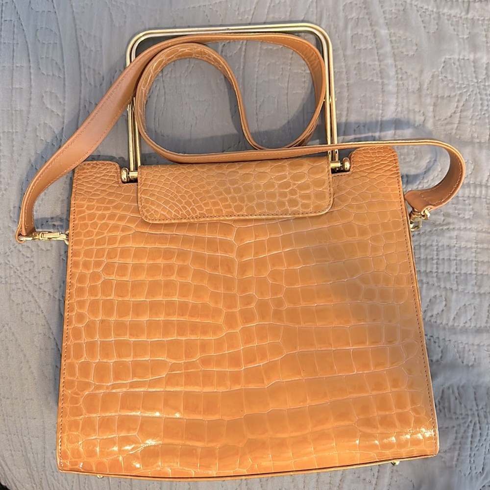 Vintage Ligator alligator shoulder bag, unique handles